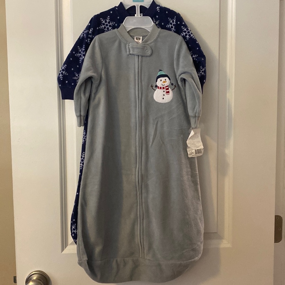 Hudson Baby Unisex Fleece Sleeping Bags. Grey and Navy. 0-9m. NWT